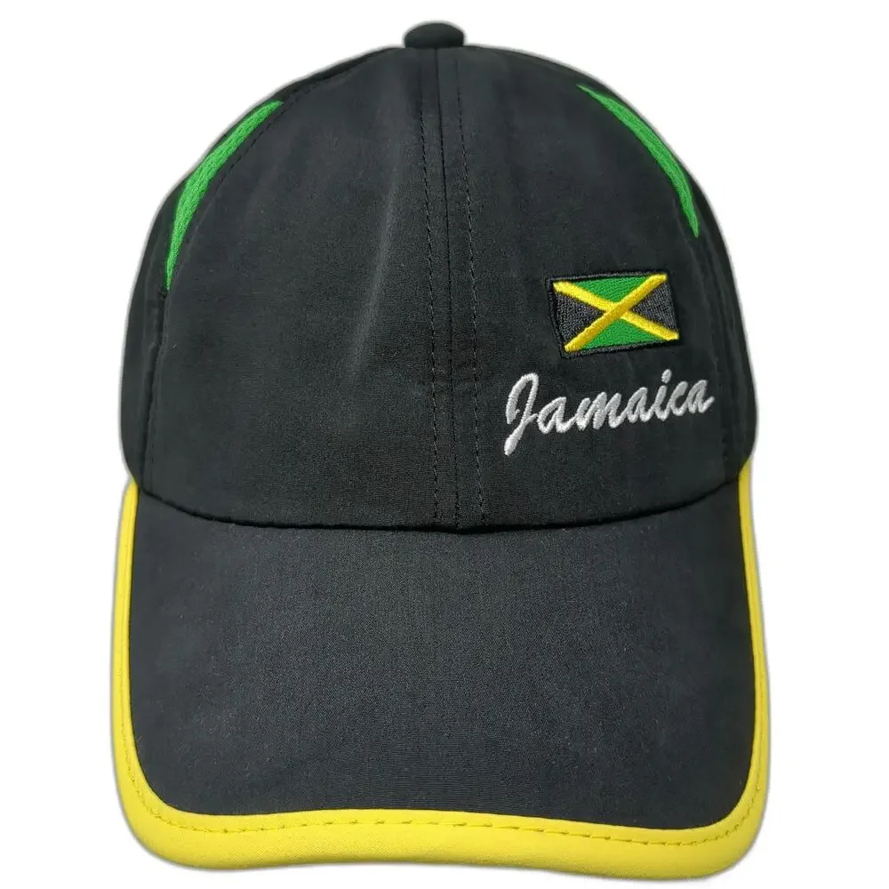 Hammer Head Baseball Cap Black Yellow Green One Size Jamaica Flag Hat Slideback